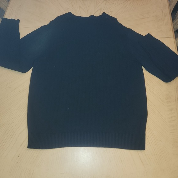 Nautica Mens 2X Navy Blue Stretch Knit Pull Over Crew Neck Cotton Sweater - Picture 6 of 9